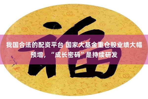 我国合法的配资平台 国家大基金重仓股业绩大幅预增，“成长密码”是持续研发