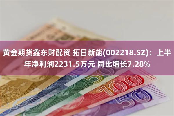 黄金期货鑫东财配资 拓日新能(002218.SZ)：上半年净利润2231.5万元 同比增长7.28%